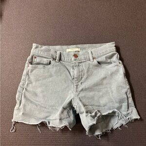 Fidelity Faded Gray Frayed Hem Denim Shorts
